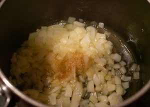 Caramelized onion in pot