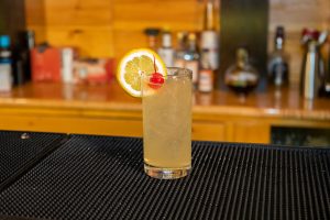 Bourbon Lemonade Cocktail on the bar top